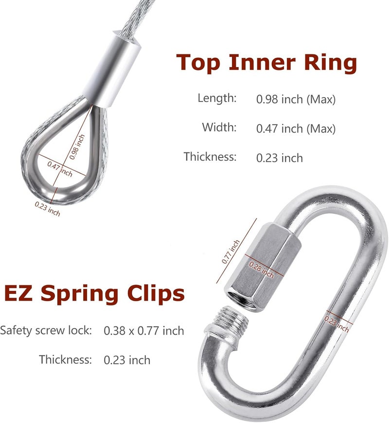 Creative.C 2Pcs Lift Cable Compatible with Gorilla Lift Trailer Gate Assist with EZ Spring Clips, with 4Pcs Aluminum Alloy Rollers Pins Washers, Fit for Open Utility Trailer Tailgate Ramp Lift Assist Kit - Image 4